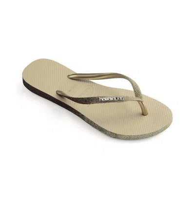 Havaianas Women's Slim Sparkle Slip On Sandals In Sand Gray