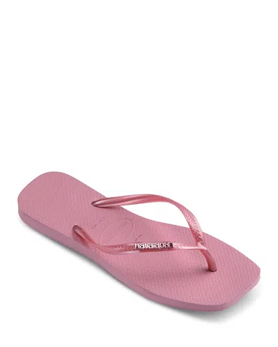 Havaianas Women's Slim Square Flip Flop Sandals In Amaranth