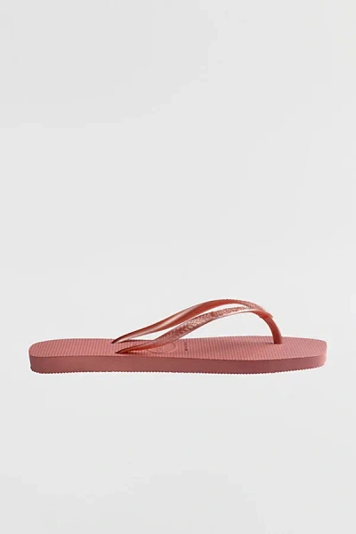 Havaianas Women's Slim Square Flip Flop Sandals In Canyon Clay, Women's At Urban Outfitters In Brown