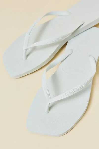 Havaianas Women's Slim Square Flip Flop Sandals In White, Women's At Urban Outfitters
