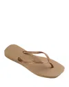 Havaianas Slim Logo Flip Flop In Rose Gold