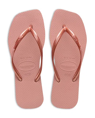HAVAIANAS HAVAIANAS WOMEN'S SLIM SQUARE TOE SLIP ON FLIP FLOP SANDALS