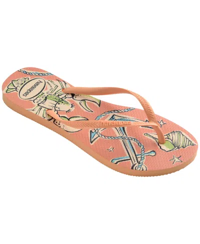 Havaianas Women's Slim Super Fresh Slip On Sandals In Peach