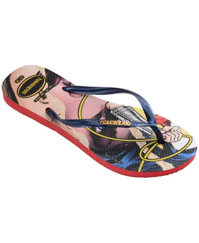 Havaianas Women's Slim Wonder Woman Slip On Sandals In Red,navy
