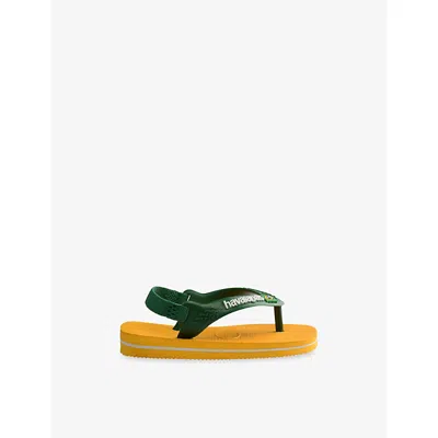 Havaianas Womens Baby Brasil Logo Ii Rubber Flip-flops Yellow Eur 20 / 4 Uk