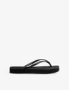 Havaianas Womens Black Slim Flatform Rubber Flip Flops In Black