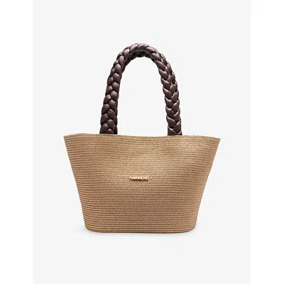 Havaianas Womens Boho Branded Straw Beach Bag Sand Grey