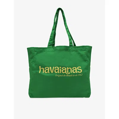 Havaianas Womens Branded Cotton-blend Beach Bag Xl Green