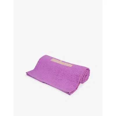 Havaianas Womens Branded Textured Cotton Beach Towel Purple/coralnew