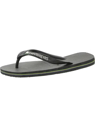 Havaianas Womens Cushioned Footbed Logo Flip-flops In White