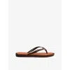 Havaianas Womens Dark Brown Top Square Rubber Flip-flops In Brown