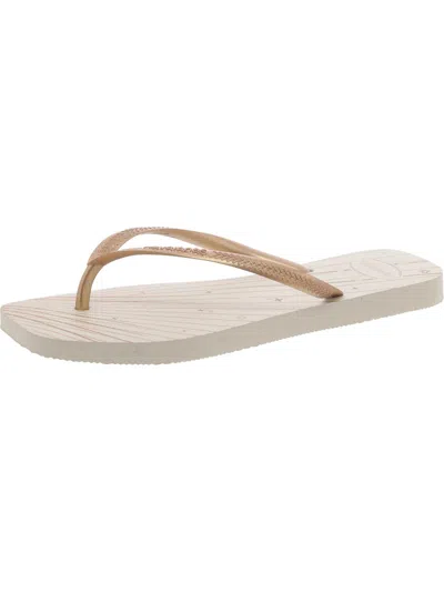 Havaianas Womens Flat Slip On Flip-flops In Beige
