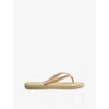 Havaianas Womens Golden Slim Square Rubber Flip-flops In Gold