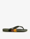 Havaianas Womens Green Basil-flag Rubber Flip-flops In Green