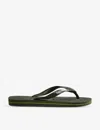 Havaianas Womens Green Olive Brasil Logo-embossed Rubber Flip-flops In Green