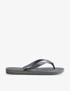 Havaianas Brazil Logo-embossed Rubber Flip Flops In Grey