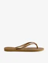 Havaianas Slim Glitter Rubber Flip-flops In Tan
