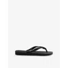 Havaianas Womens Black Square Logo-embossed Rubber Flip-flops In Black