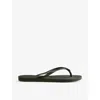 Havaianas Womens Green Olive Top Embossed Logo Rubber Flip-flops In Green Olive