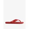 Havaianas Womens Ruby Red Top Embossed Logo Rubber Flip-flops In Ruby Red
