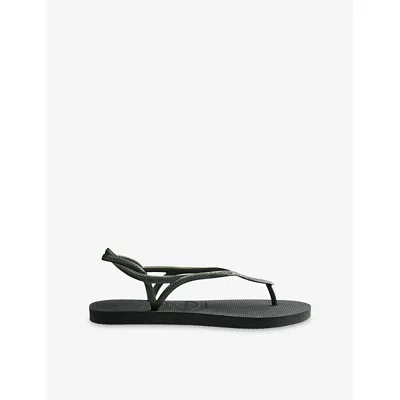 Havaianas Womens Luna Point Rubber Flip Flops Olive Green