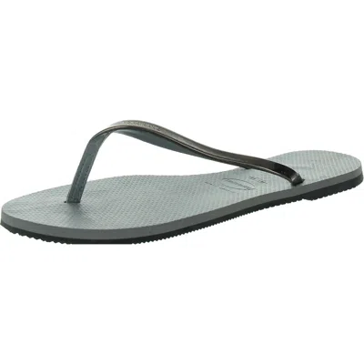 Havaianas Womens Metallic Manmade Flip-flops In Silver