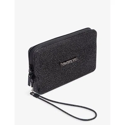 Havaianas Womens Mini Plus Glitter Silicone Bag Black