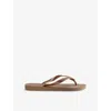 Havaianas Womens Rose Gold Top Tiras Metallic Rubber Flip-flops In Rose Gold