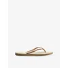 Havaianas Womens Rose Gold/beige Slim Point Rubber Flip-flops In Neutral