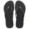 Havaianas Womens Slim Crystal Glamour Flip Flops Black In Black