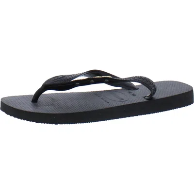 Havaianas Womens Slip On Open Toe Flip-flops In Black