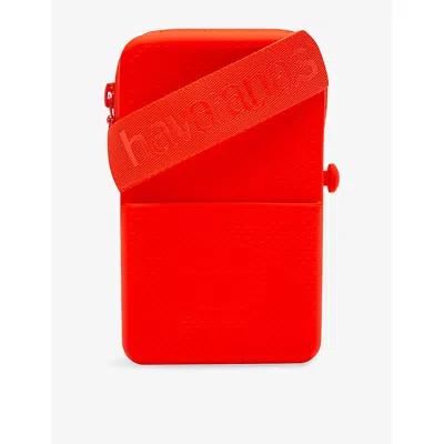 Havaianas Womens Street Branded Silicone Cross-body Bag Sunset Orang In Sunset Orange