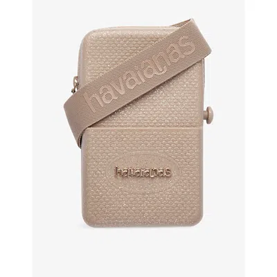 Havaianas Womens Street Glitter Silicone Cross-body Bag Golden