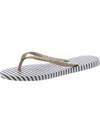 Havaianas Womens Striped Glitter Flip-flops In White