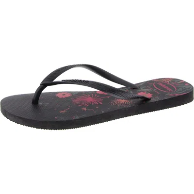Havaianas Womens Thongs Floral Flat Sandals In Multi