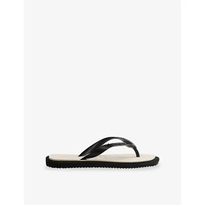 Havaianas Womens Top Square Rubber Flip-flops Black