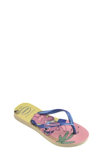 Havaianas X Disney Kids' Slim 'lilo & Stitch' Flip Flop In Yellow
