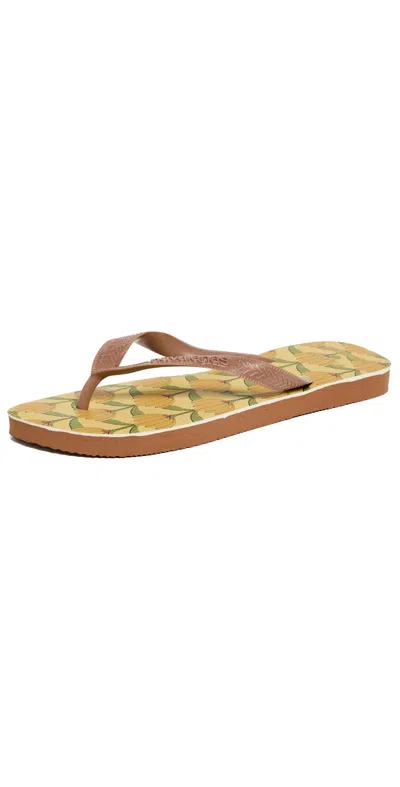 Havaianas X Farm Rio Banana Deco Flip Flops Rust