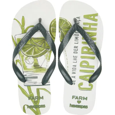 Havaianas X Farm Rio Caipirinha Flip Flop In Olive Green