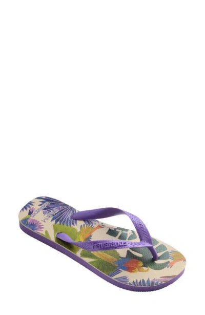 Havaianas X Farm Rio Classic Flip Flop In Purple