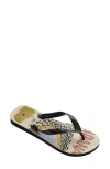 Havaianas X Farm Rio Copacabana Water Resistant Flip Flop In Black