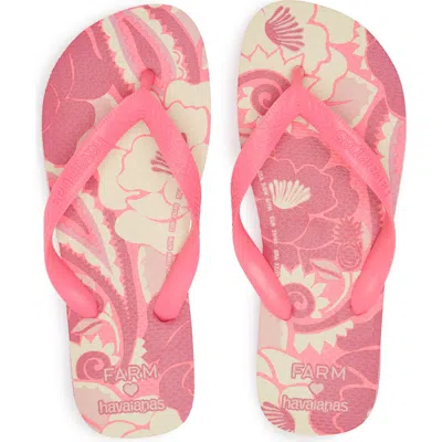 Havaianas X Farm Rio Flip Flop In Pink