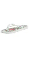 Havaianas X Farm Rio Flower Tapestry Flip Flops White In Blue