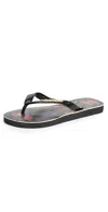 HAVAIANAS X FARM RIO JARDIM FLIP FLOPS BLACK