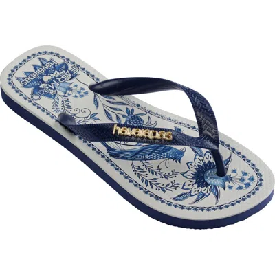 Havaianas X Farm Rio Nina Flip Flop In Black