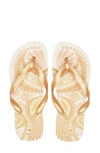 Havaianas X Farm Rio Papillon Flip Flop In Gold