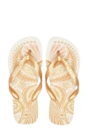 Havaianas X Farm Rio Papillon Flip Flop In Golden