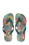 Havaianas X Farm Rio Parrot Floral Flip Flop In Pantanal Green