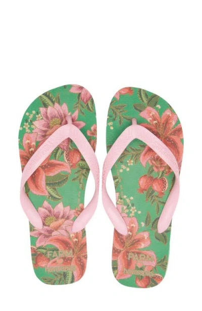 Havaianas X Farm Rio Summer Fruit Flip Flop In Green