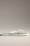 Havaianas X Farm Rio Flower Tapestry Flip Flops White In Blue